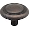 Elements 1-1/4" Diameter Brushed Oil Rubbed Bronze Button Vienna Cabinet Mushroom Knob 202DBAC - alternate 1